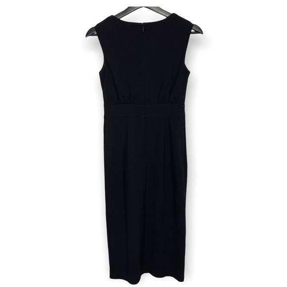 WHBM Crepe Textured V Neck Sheath Dress Size 0P - Picture 4 of 12